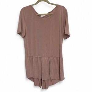 Mote Pink Short Sleeve Babydoll Top